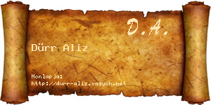 Dürr Aliz névjegykártya